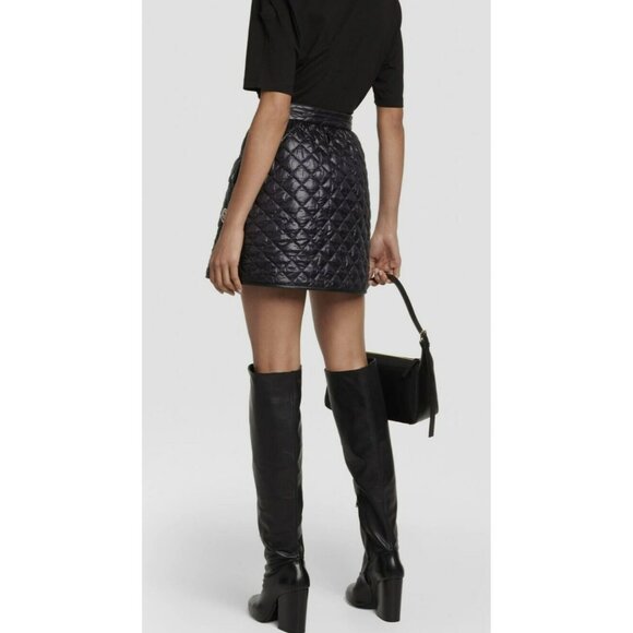 Moncler $760 Black Quilted Mini Skirt Adjustable Skirt NWT Size 44 - Picture 4 of 12